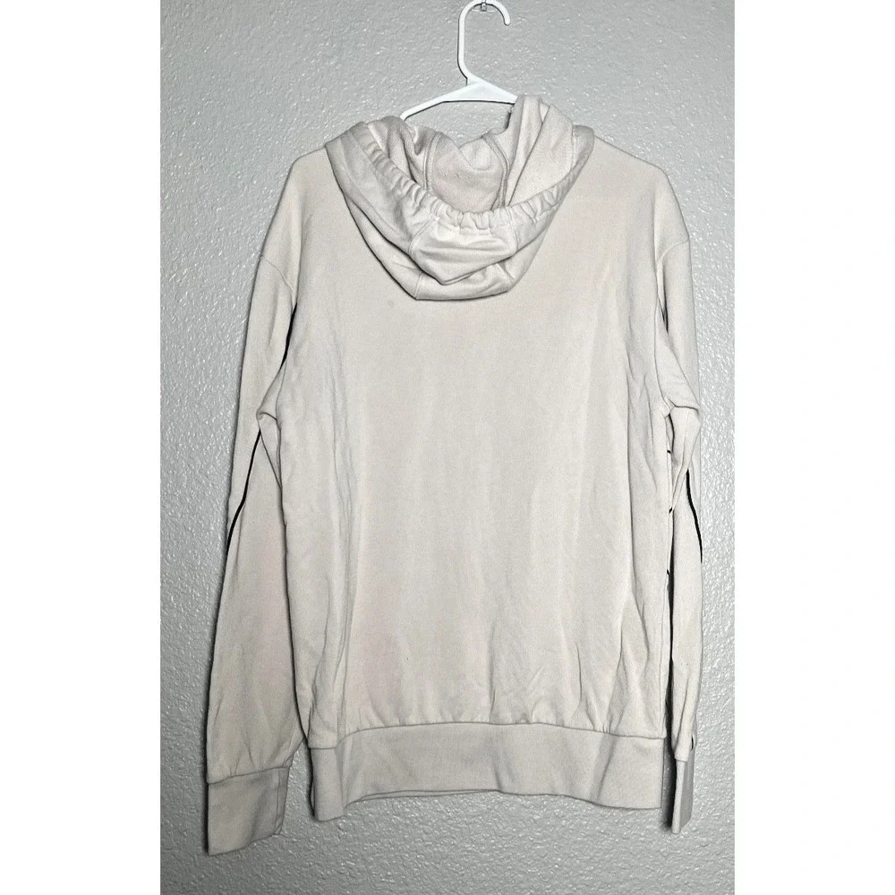 Adidas Hoodie Sweatshirt Men's Size Small Cream Logo‎ Pocket Drawstring